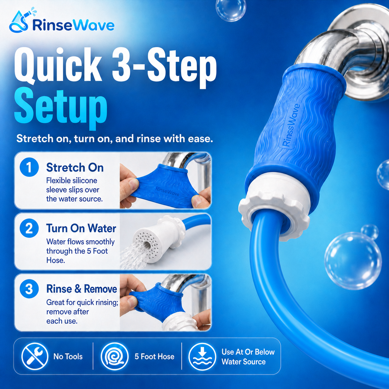 RinseWave™ Replacement Connectors (3 Pack)